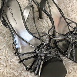 Gunmetal grey strappy sandals